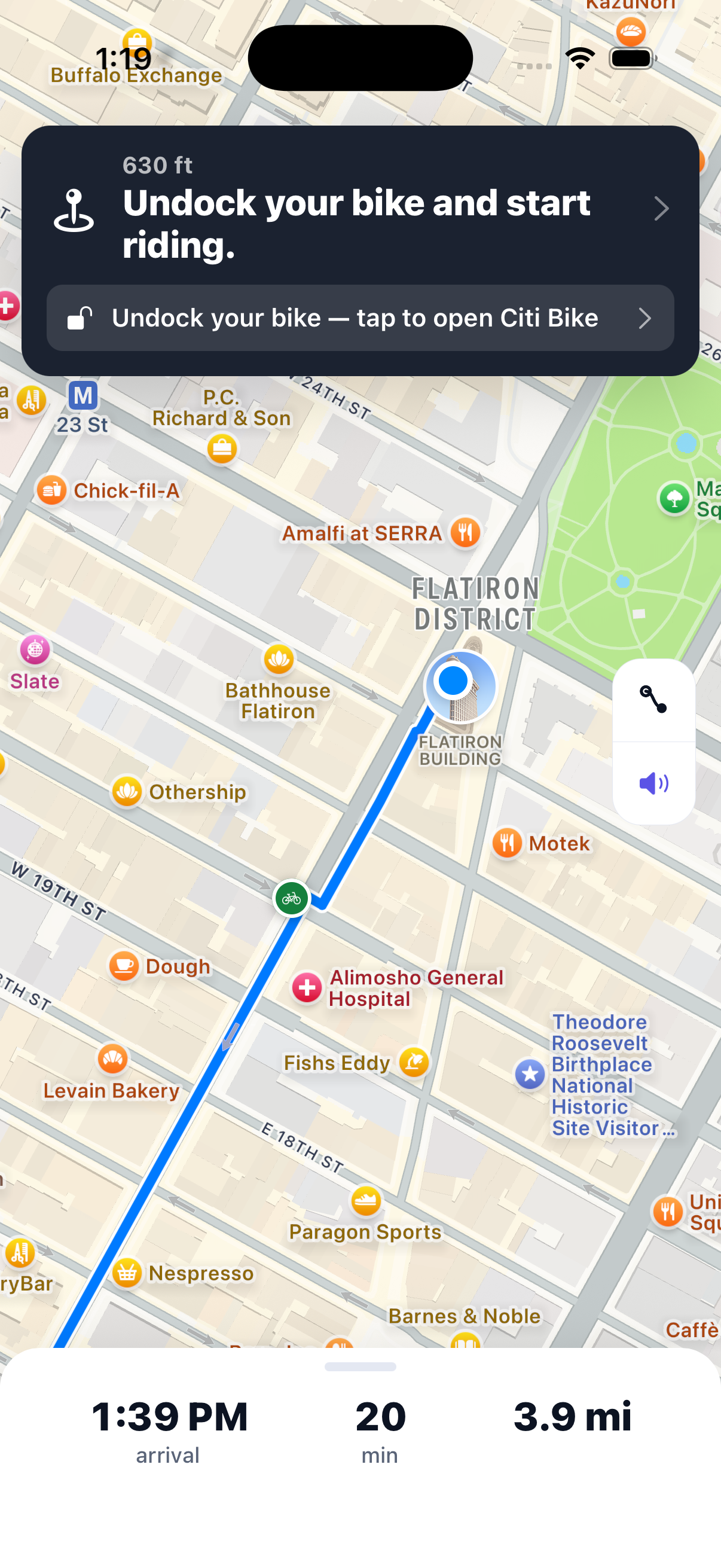 Pedl turn-by-turn voice navigation